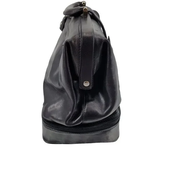 Maxwell Scott Authentic Leather‎ Doctor Bag Black Handmade Italy Key Lock Large - Picture 6 of 9